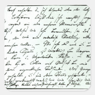 Signeraa brev från Franz Schubert Fyrkantigt Klistermärke