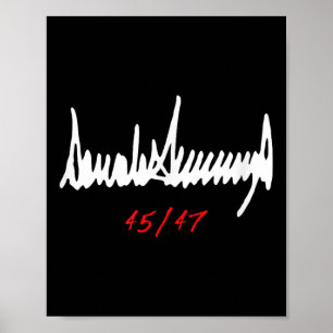 Signerad Donald Trump 45_47 Poster