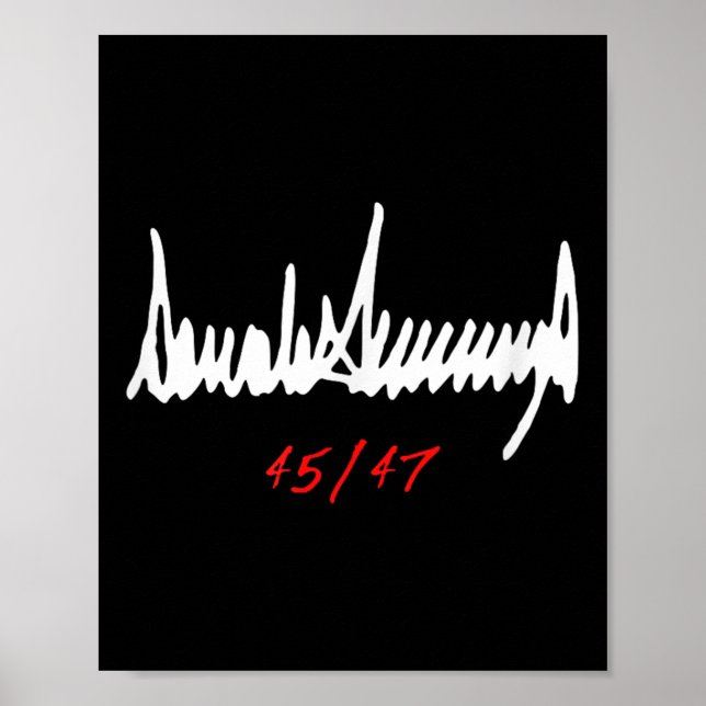 Signerad Donald Trump 45_47 Poster (Framsidan)