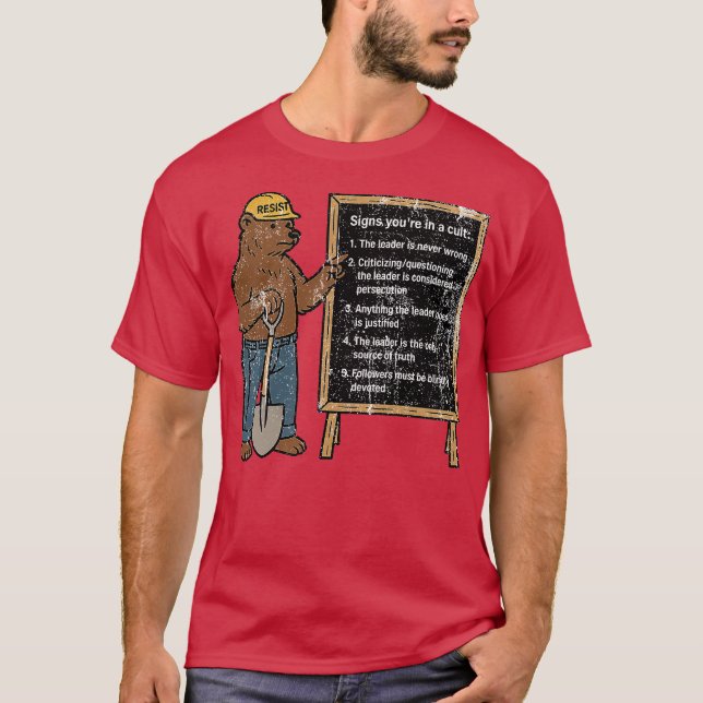 Signerar att du är i en kult t shirt (Framsida)
