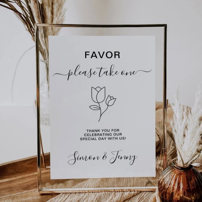 Signeringsmall för favoriter i möhippan inbjudningar (Bridal Shower Favors Sign Template)