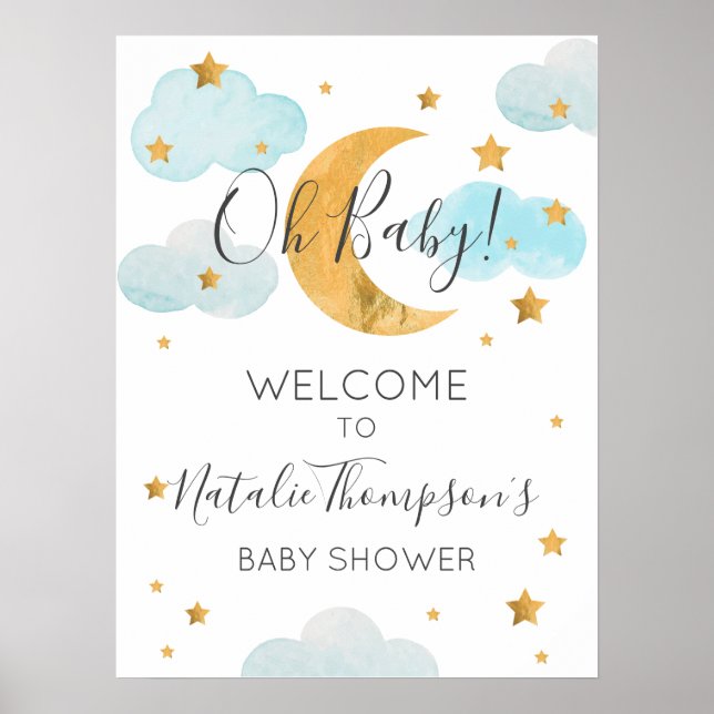Signo de bienvenida de Póster Moon & Stars Boy Poster (Framsidan)