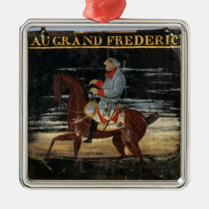 Signpost med Frederick underbaren på hästrygg Julgransprydnad Metall