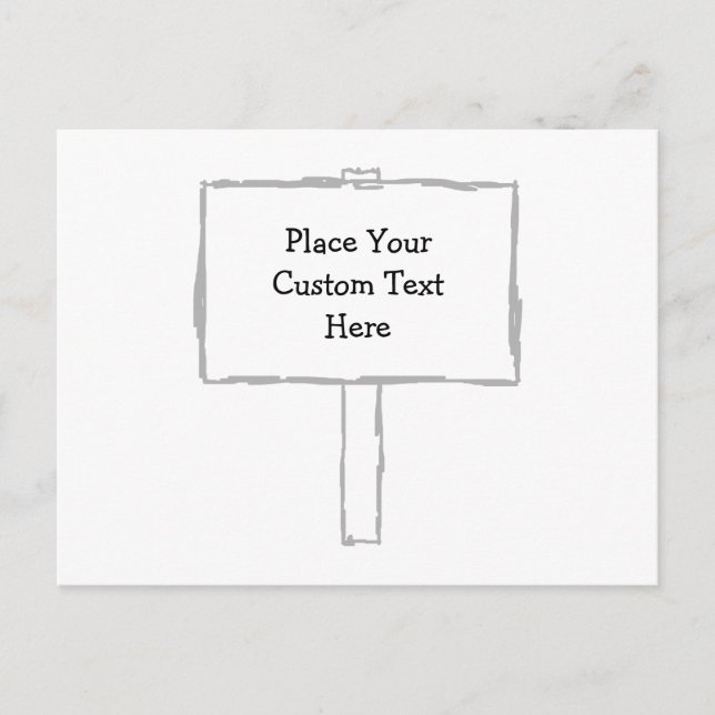 Signpostmeddelande. Grått och vitt. Vykort (Framsida)