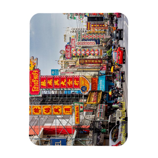 Signs in Chinatown, Bangkok, Thailand Magnet (Vertikal)