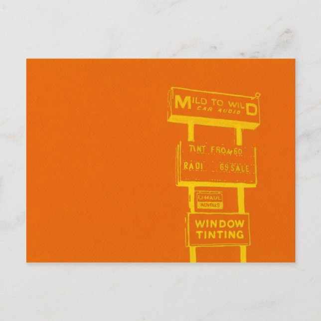 Signs runt staden vykort (Framsida)