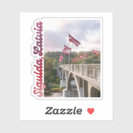 Sigulda brofoton, Lettland souvenir, bärbar dator Klistermärken