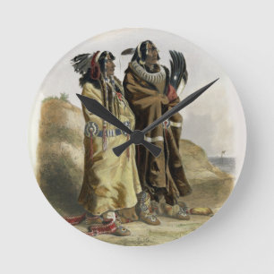 Sih-Chida och Mahchsi-Karehde, Mandan indier, pla Rund Klocka