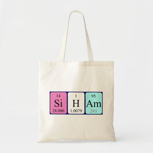 Siham Periodisk bord namn tote bag Tygkasse (Framsidan)