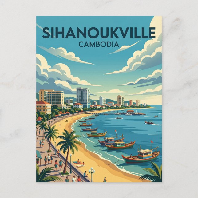 Sihanoukville Kambodja Vykort (Framsida)