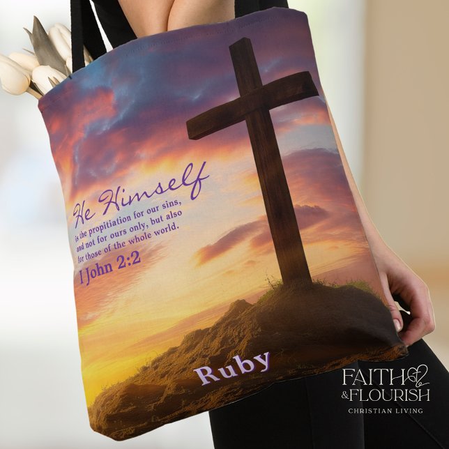 Sihouette Kor vid Personligen Dusk Scripture Tygkasse (Skapare uppladdad)