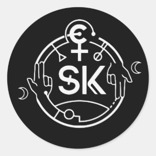 SiKe White Logotyp Stickers Runt Klistermärke