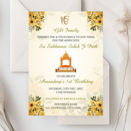 Sikh Birthday-inbjudan, Sukhmani Sahib-kort Inbjudningar