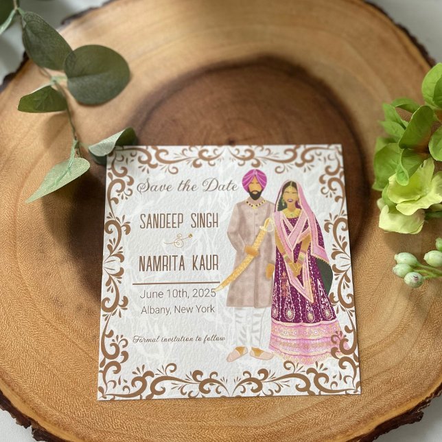 Sikh bröllop-illustration med platta kort (Skapare uppladdad)