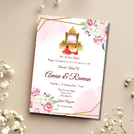 Sikh bröllopsinbjudan Punjabi bröllopsinbjudan Inbjudningar