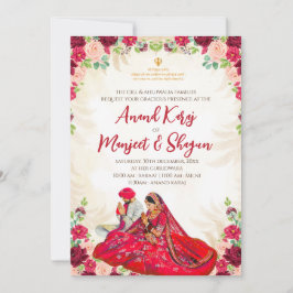 Sikh bröllopskort & Anand Karaj-inbjudningar Inbjudningar