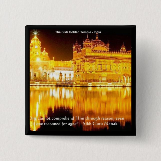Sikh Gyllene Templet i Indien presenter & T-shirts Knapp (Framsida)