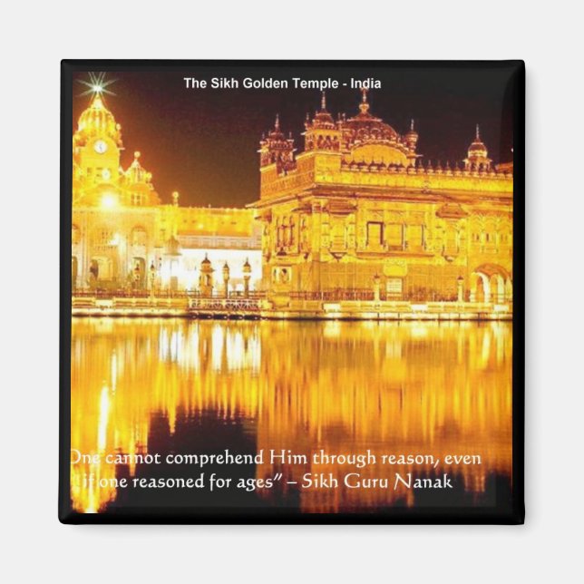 Sikh Gyllene Templet i Indien presenter & T-shirts Magnet (Framsidan)