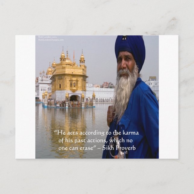 Sikh handlingar/Karmaordspråk Vykort (Framsida)
