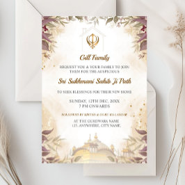Sikh Invitationskort för Inflyttning, Sukhmani Sah Inbjudningar