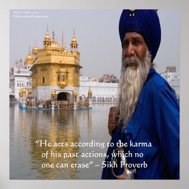 Sikh Karma/actions Proverb Poster (Framsidan)