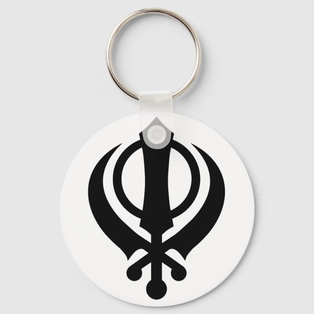 Sikh Khanda Black Nyckelring (Framsida)