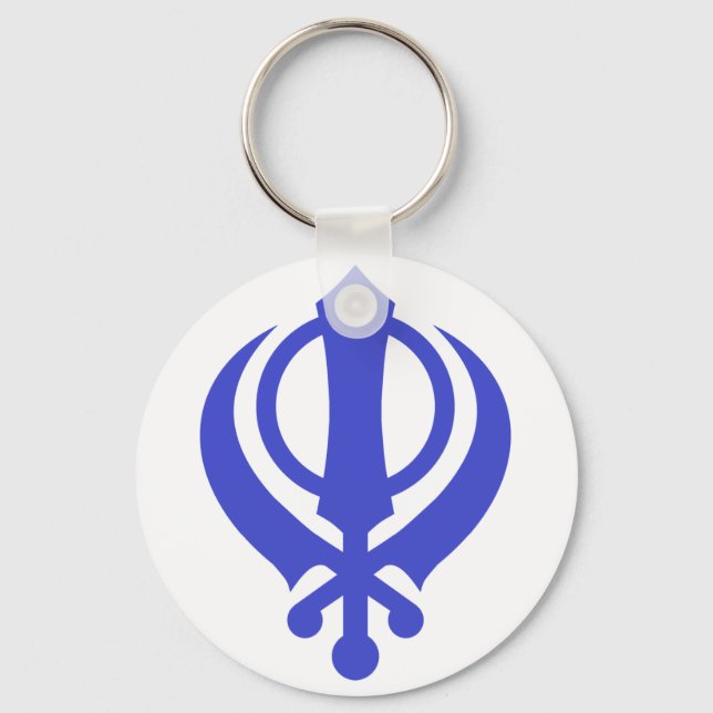 Sikh Khanda Blue Nyckelring (Framsida)