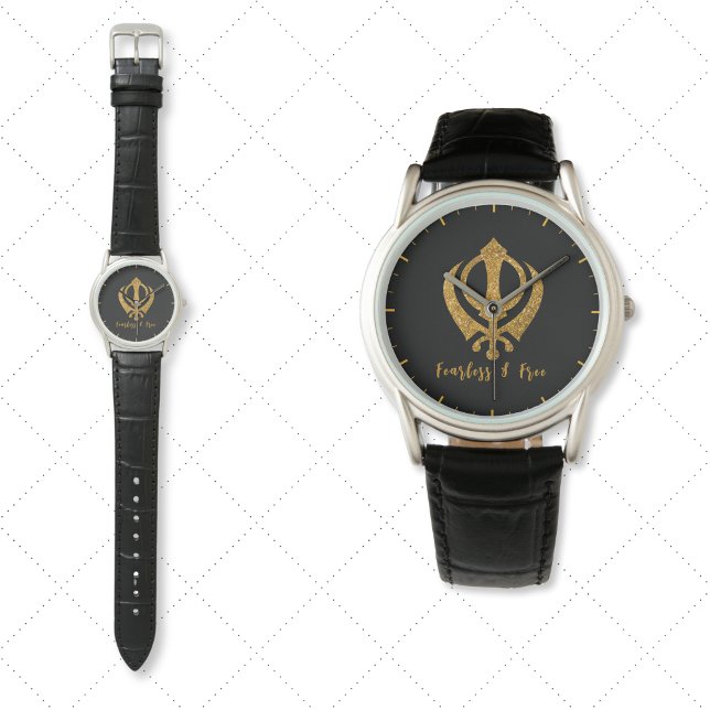 Sikh Khanda "Fearless & Free" Armbandsur (Skapare uppladdad)