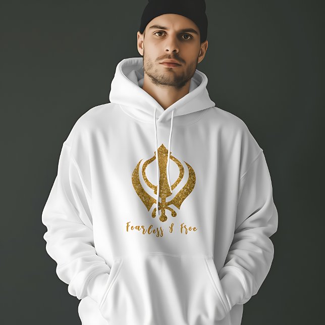Sikh Khanda "Fearless & Free" Hoodie (Skapare uppladdad)
