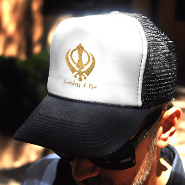 Sikh Khanda "Fearless & Free" Keps