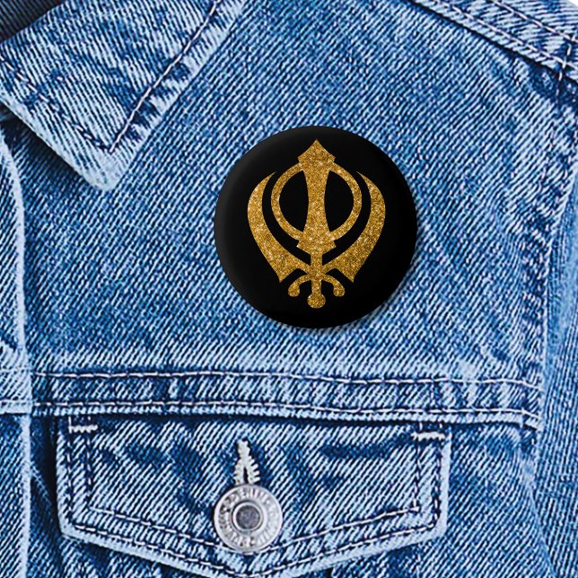 Sikh Khanda "Fearless & Free" Knapp (Skapare uppladdad)