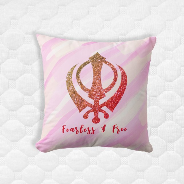 Sikh Khanda "Fearless & Free" Kudde (Skapare uppladdad)
