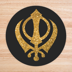 Sikh Khanda "Fearless & Free" Runt Klistermärke