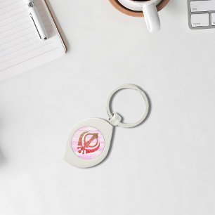 Sikh Khanda "Fearless & Free" Swirl Silverfärgad Nyckelring