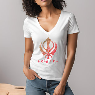 Sikh Khanda "Fearless & Free" T Shirt