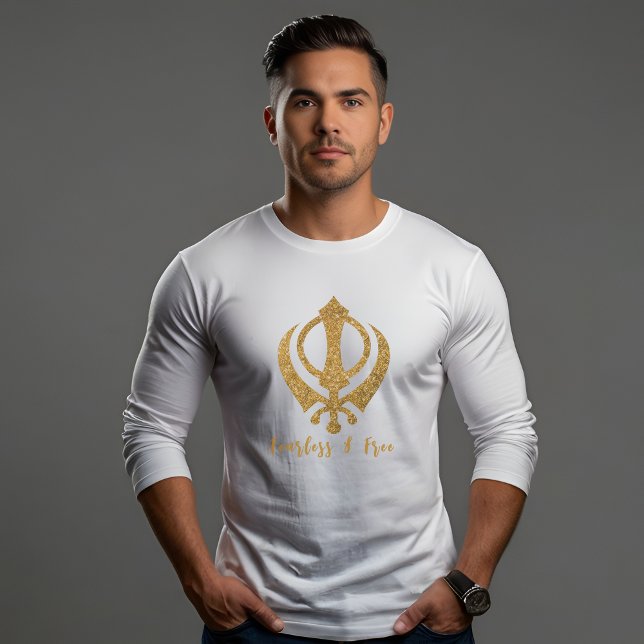 Sikh Khanda "Fearless & Free" T Shirt (Skapare uppladdad)