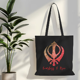 Sikh Khanda "Fearless & Free" Tygkasse