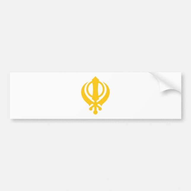 Sikh Khanda Guld Bildekal (Framsidan)
