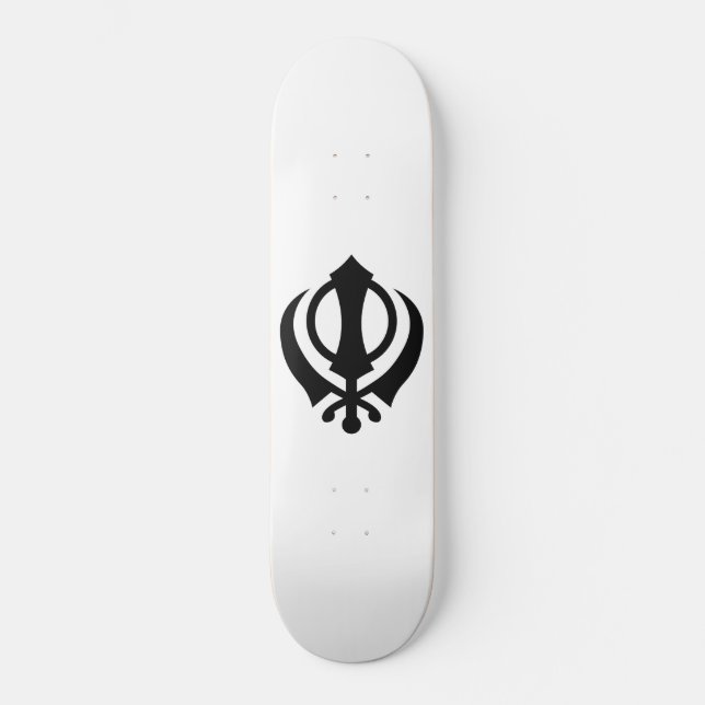 Sikh Khanda Mini Skateboard Bräda 18,5 Cm (Framsida)