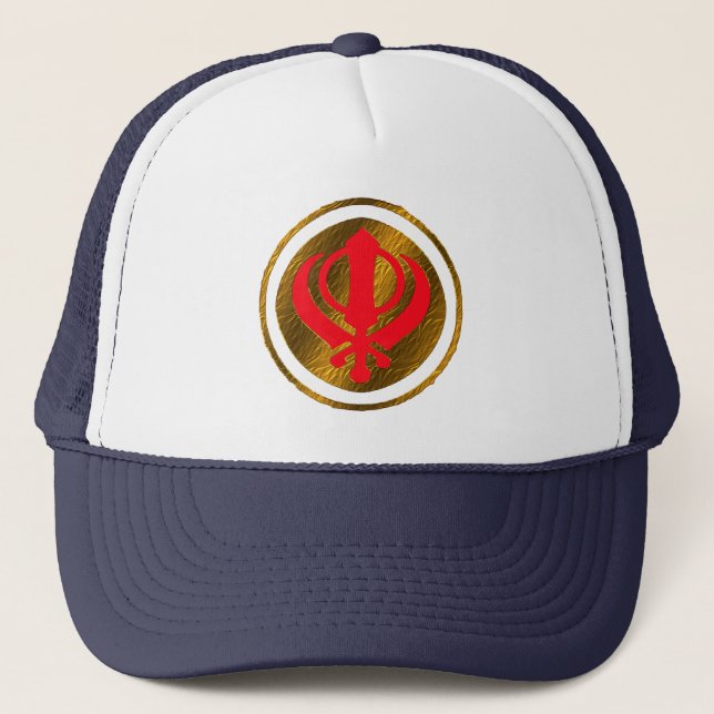 sikh khanda-rektangeln, dekhatt design truckerkeps (Framsida)
