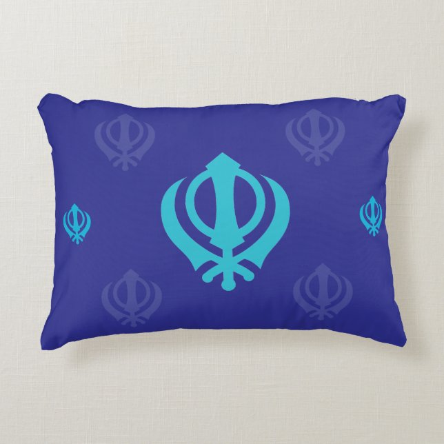 Sikh Khanda Symbol Prydnadskudde (Framsidan)