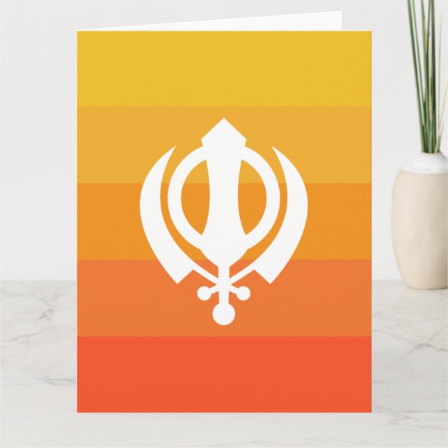 Sikh Khanda-symbolhälsningskort Kort (Framsida)