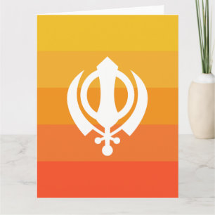 Sikh Khanda-symbolhälsningskort Kort