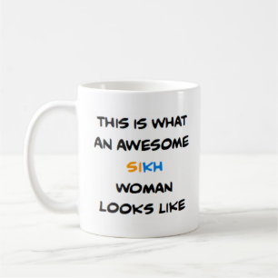 sikh kvinna, fantastisk kaffemugg