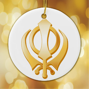 Sikh Symbol Julgransprydnad Keramik