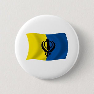 Sikhism Flagga Knapp