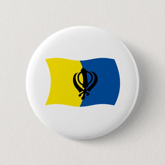Sikhism Flagga Knapp (Framsida)