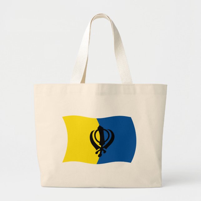 Sikhism Flagga Tote Bag Jumbo Tygkasse (Framsidan)