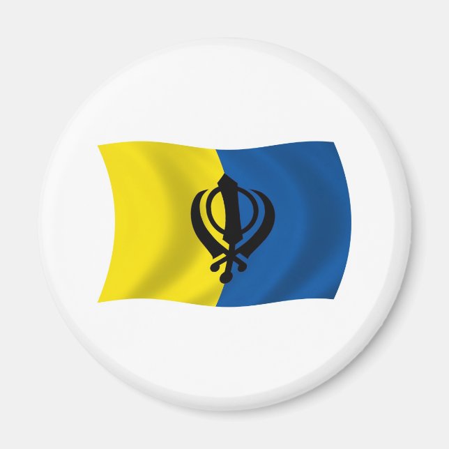 Sikhism Flaggmagnet Magnet (Framsidan)
