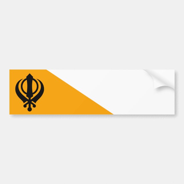 Sikhism Nishan Sahib för flagga för Punjab Sikh Bildekal (Framsidan)